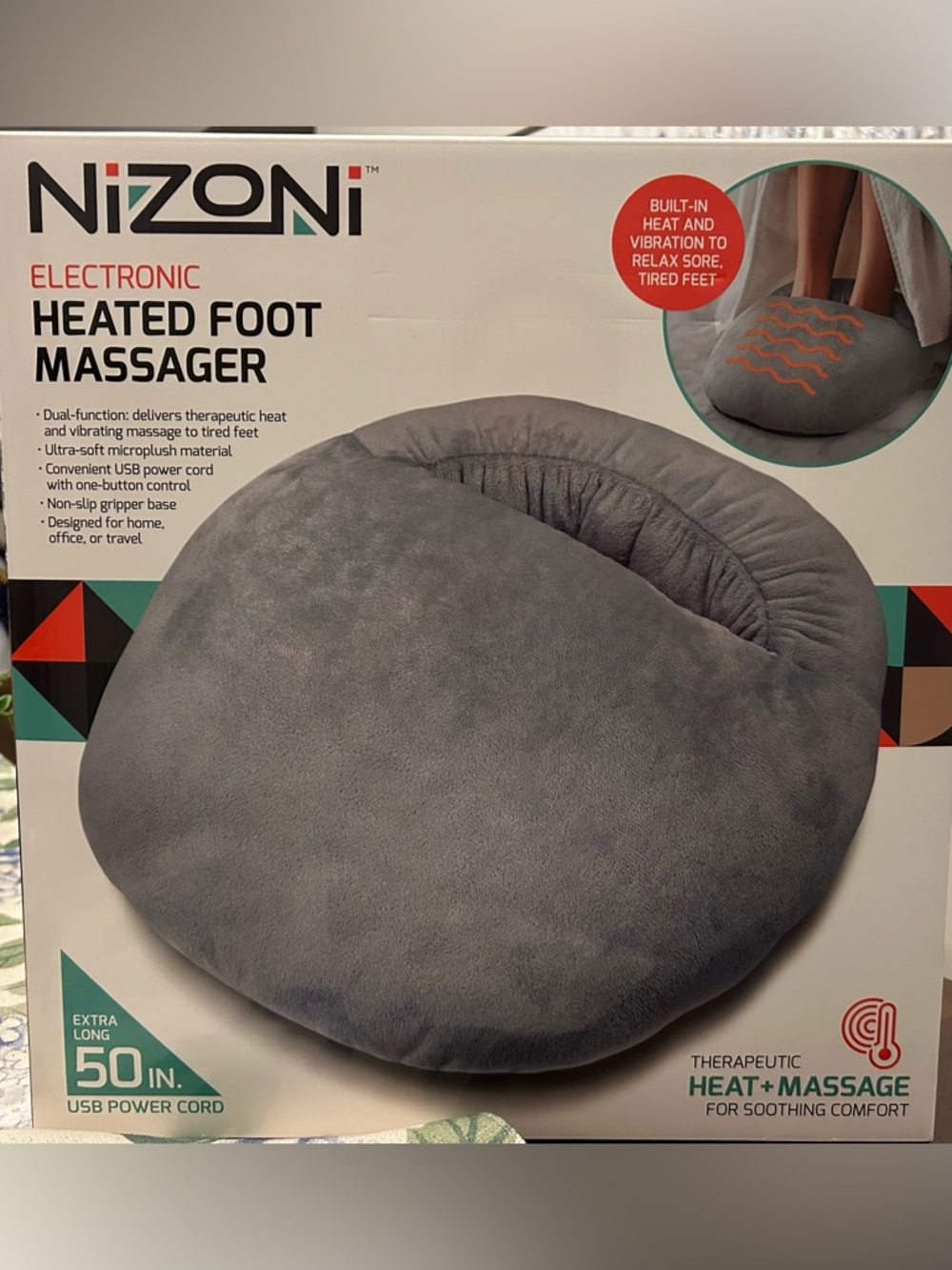 NIZONI Gray Electronic Heated Foot Massager